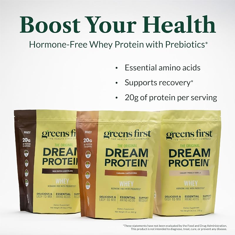 Greens First Dream Protein Powder Whey, Creamy French Vanilla, 26.5 oz image 3