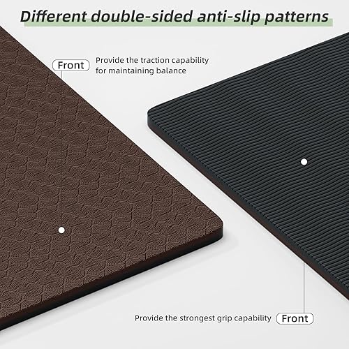 Miniatura 3 de Tapete de yoga de 0.315 pulgadas de grosor, antideslizante, antideslizante, antideslizante, tapete de pilates para hombres y mujeres, tapete de