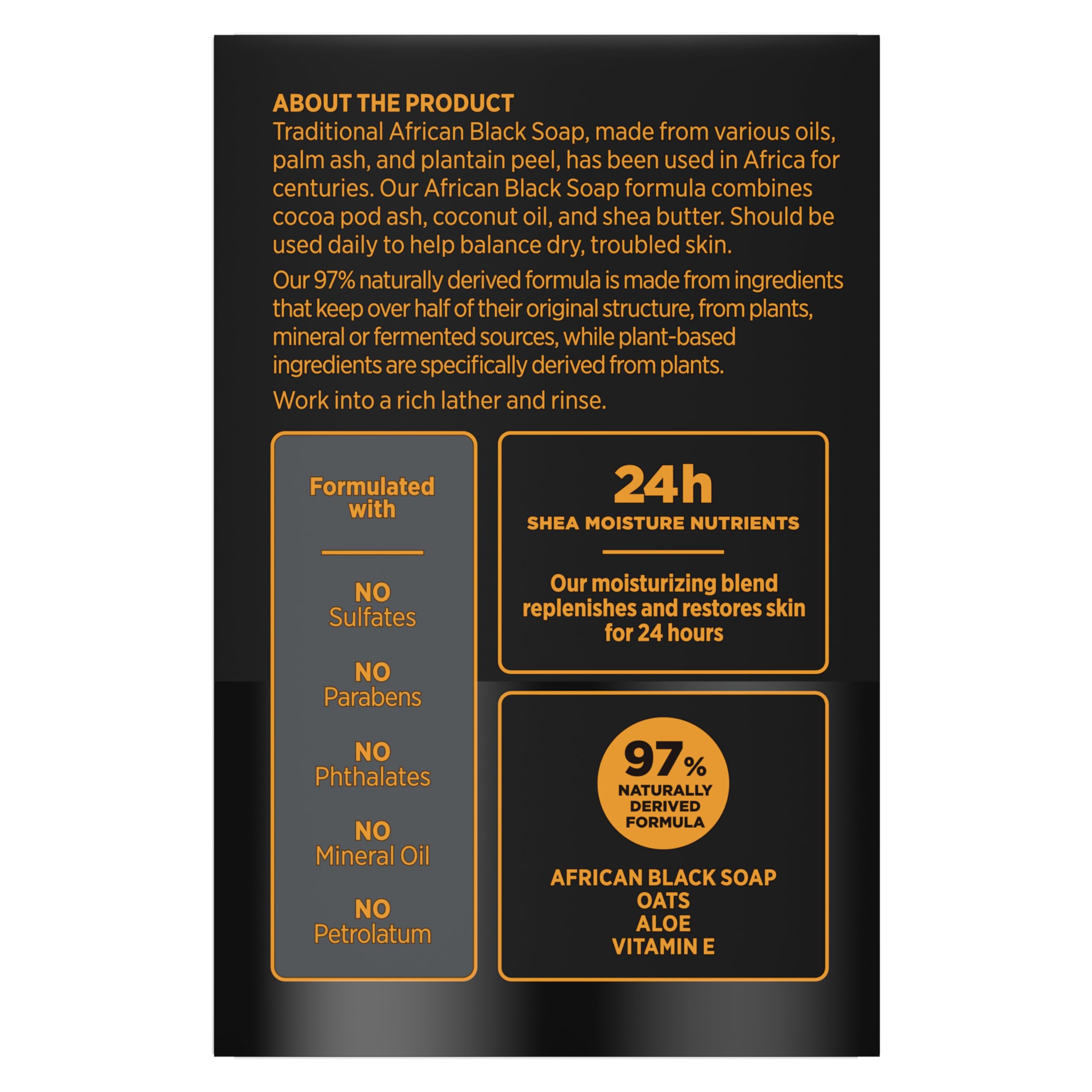 SheaMoisture Bar soap African Black Soap 4 count Soothe and Clarify Skin Soothing and Clarifying bar soap with 24h shea moisture nutrients for Healthy, Glowing Skin 8 oz