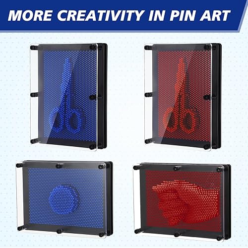 Miniatura 3 de Jenaai Paquete de 2 juguetes artísticos grandes con pines 3D de 8 x 6 pulgadas, tablero de arte de plástico sensorial, juguete de impresión