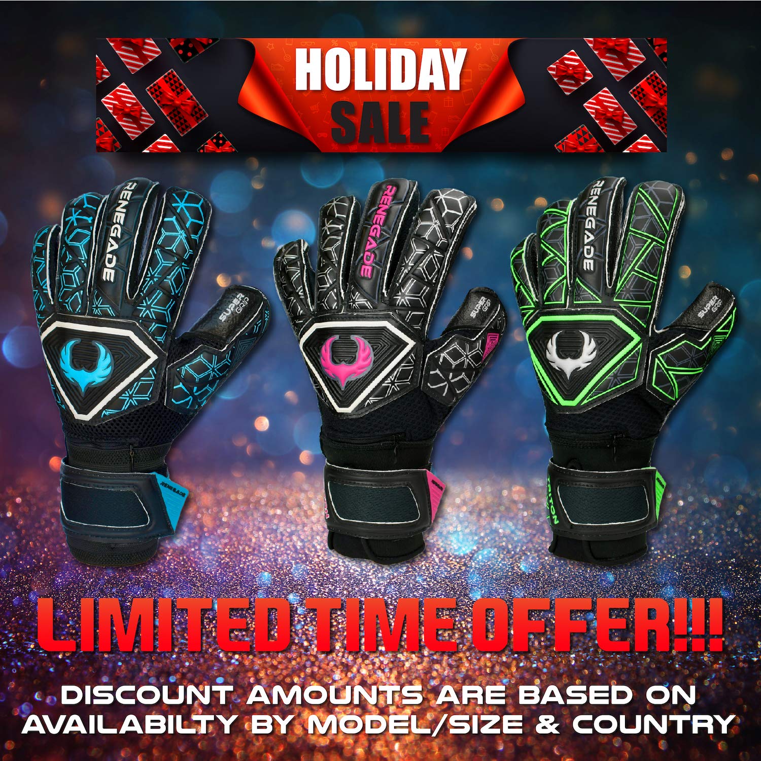 Renegade GK Triton Octane Keepershandschoenen Pro vingerbescherming | 3,5 3 mm Super XD Grip & 4 mm Duratek | blauw, zwart keepershandschoenen (maat 5, jongens, meisjes, rolneg. hybride cut, niveau