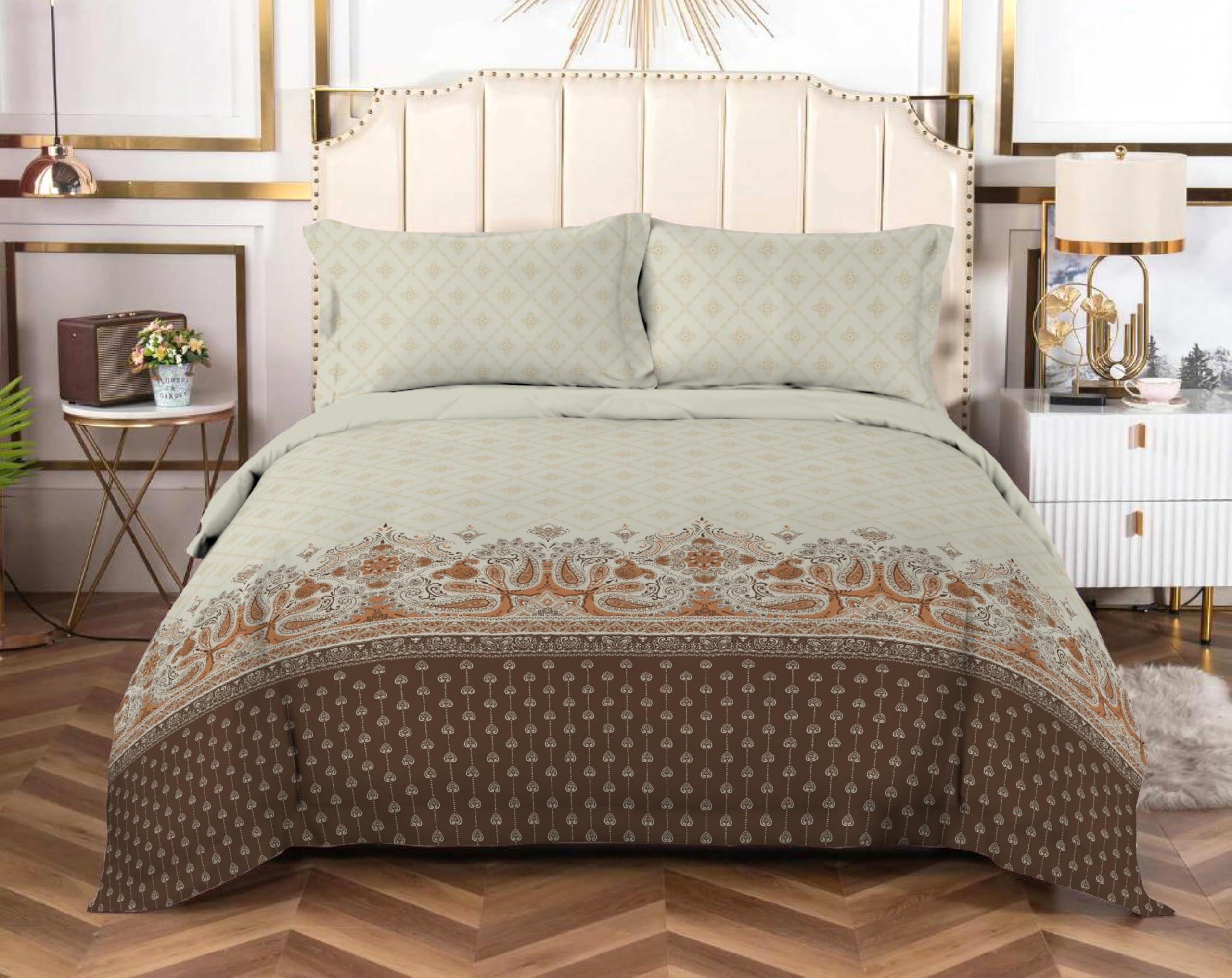 Bombay Dyeing Thyme 210TC 100% Cotton One King Size 274x274Cm / 108x108 inches Bedsheet with 2 Pillow Covers Size 46x69 Cm (7860)-image-26