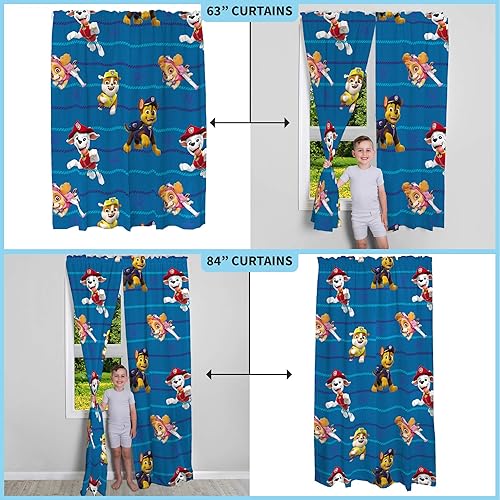 Miniatura 5 de Franco Juego de cortinas para habitación de niños, 82 x 63 pulgadas, Paw Patrol