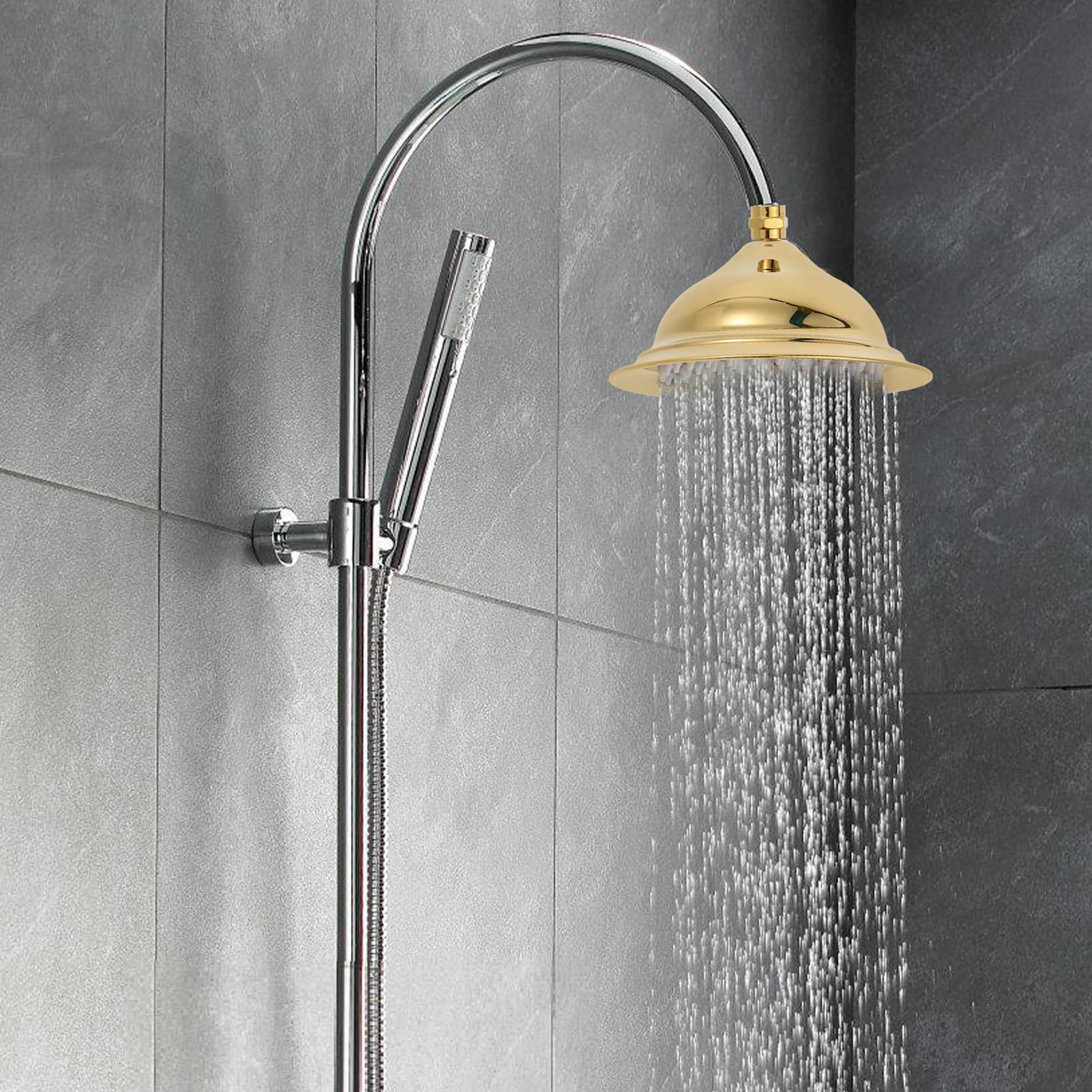 Cabezal de Ducha Fijo de Titanio Dorado para Hogar Moderno