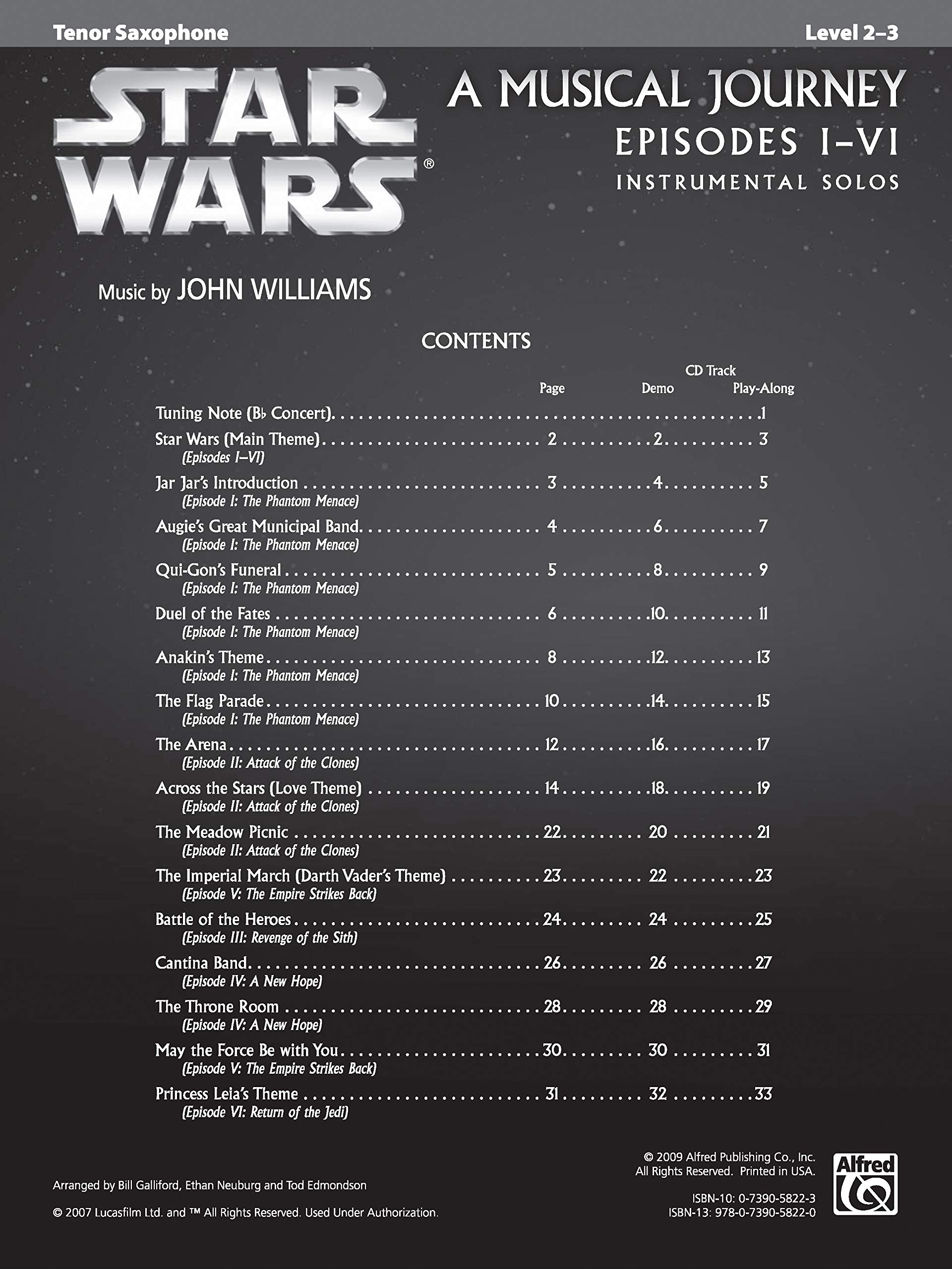 Star Wars: A Musical Journey - Episodes I - VI - Instrumental Solos: Tenor Saxophone (incl. CD)