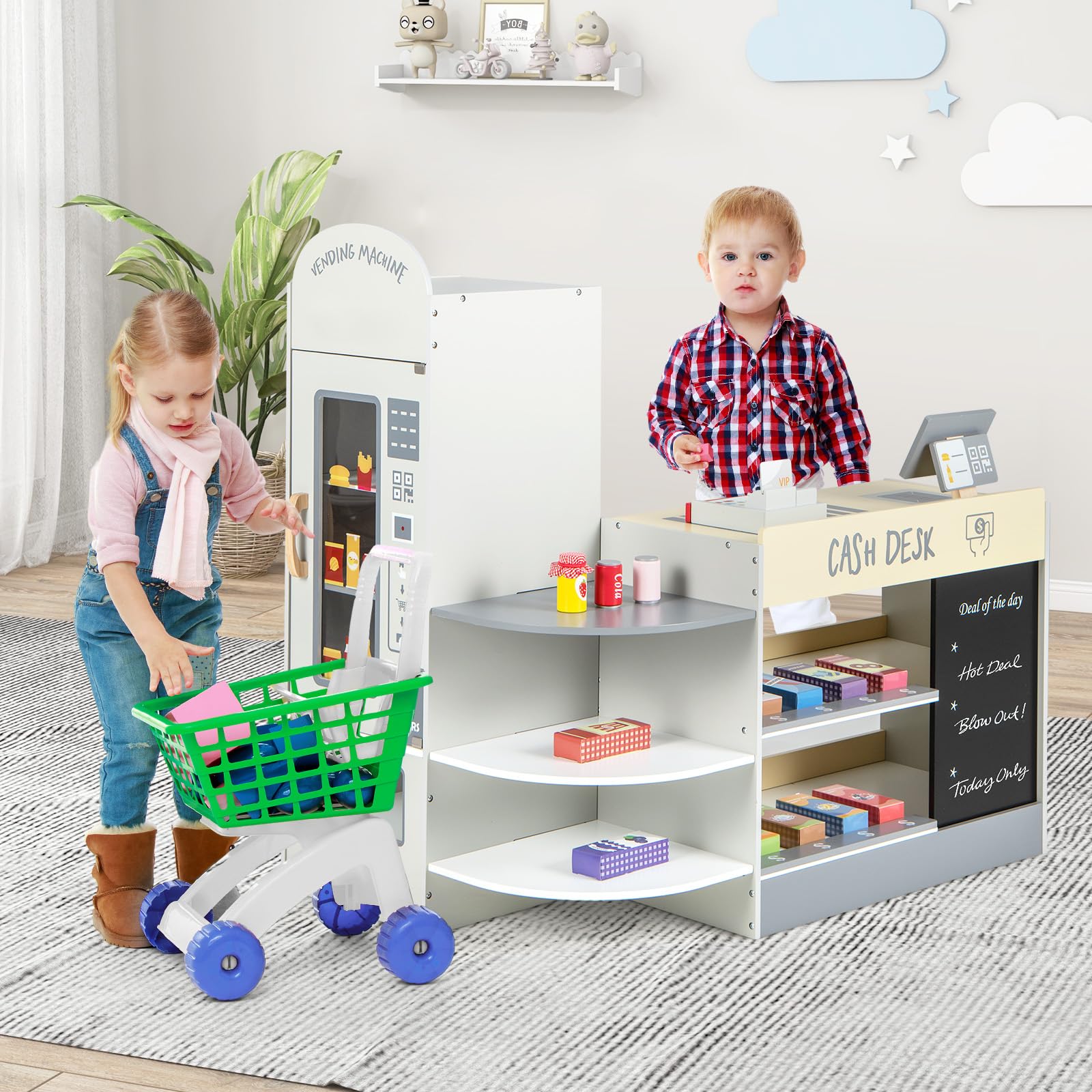 Ensemble De Jeu De Caisse Enregistreuse De Supermarché Pour Enfants Eau D Argent Machine A Cartes De Credit Jouets De Jeu De Simulation Garcons Filles 3 Ans Et Plus 48 Pieces