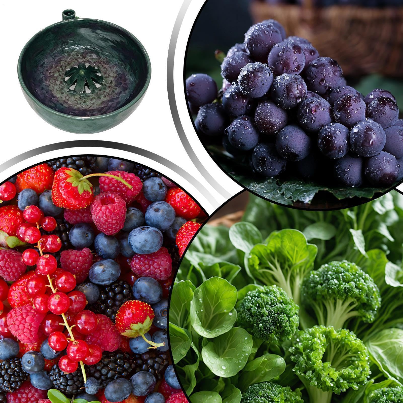 Lavadora giratoria automática de frutas y verduras, cuenco de limpieza de bayas para fresas, uvas y ensalada, limpiador de frutas portátil para cocina, picnic y camping