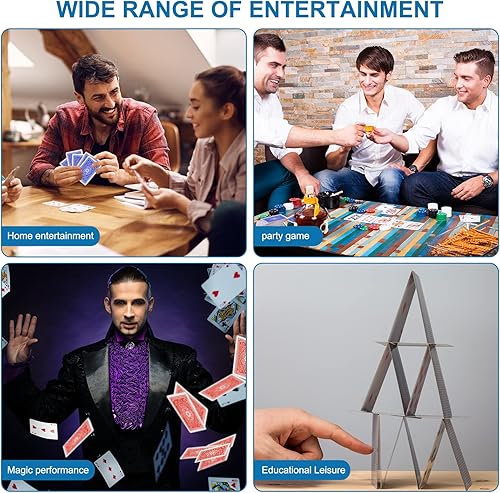 Miniatura 7 de SWINILAYA Paquete de 2 cartas de juego  Cartas de plástico impermeables HD, cartas de póquer de índice jumbo, cartas de póquer para fiestas, familia