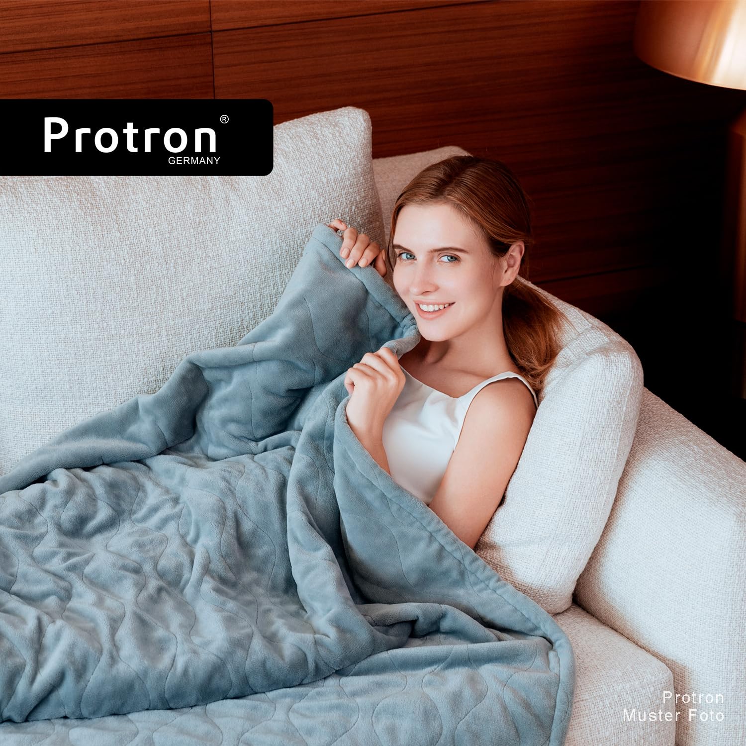 Protron Elektrische Wärmedecke Wärmebett Kuscheldecke mit Abschaltautomatik, 9 Heizstufen, LED Überhitzungsschutz, Timer bis 9Std, waschbar (Flannel, Anthrazit, 200 x 180 cm)