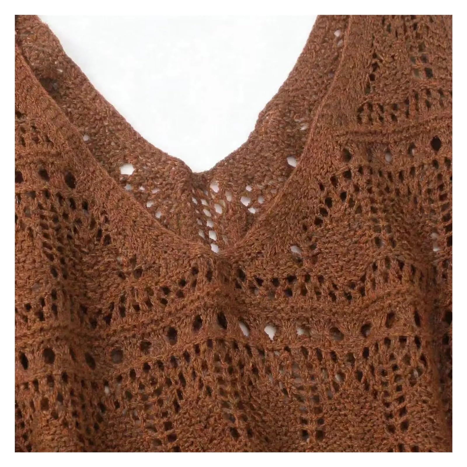 Gilet de Plage en Tricot ajouré au Crochet for Femmes, col v