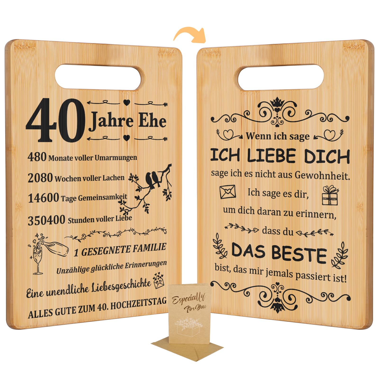 Rubinhochzeit Geschenke, Doppelseitiges Schneidbrett