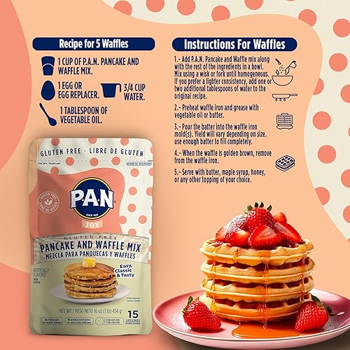 Miniatura 7 de P.A.N - Mezcla de panqueques y gofres, sin gluten, 1 libra (paquete de 6)