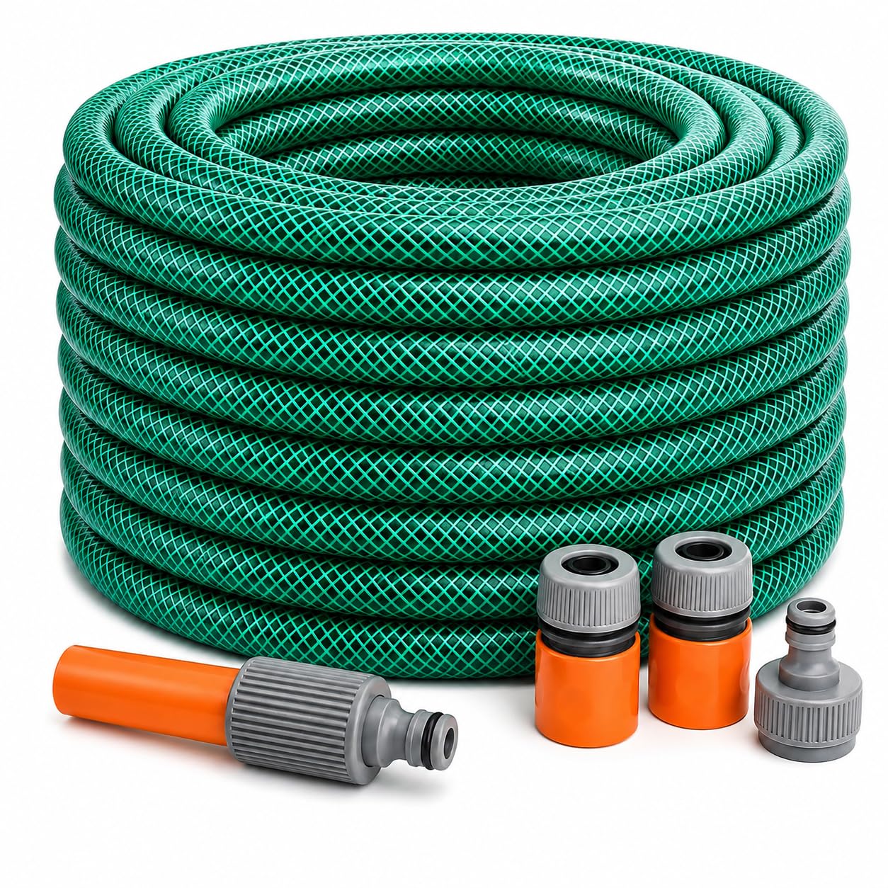 Heavy-Duty PVC Garden Hose Pipe with Spray Nozzle & Universal Fittings โ Available in 15m, 20m, 30m, and 50m Lengths โ Durable, Weatherproof, Anti-Twist Watering Hose for All Seasons (20 Metres)