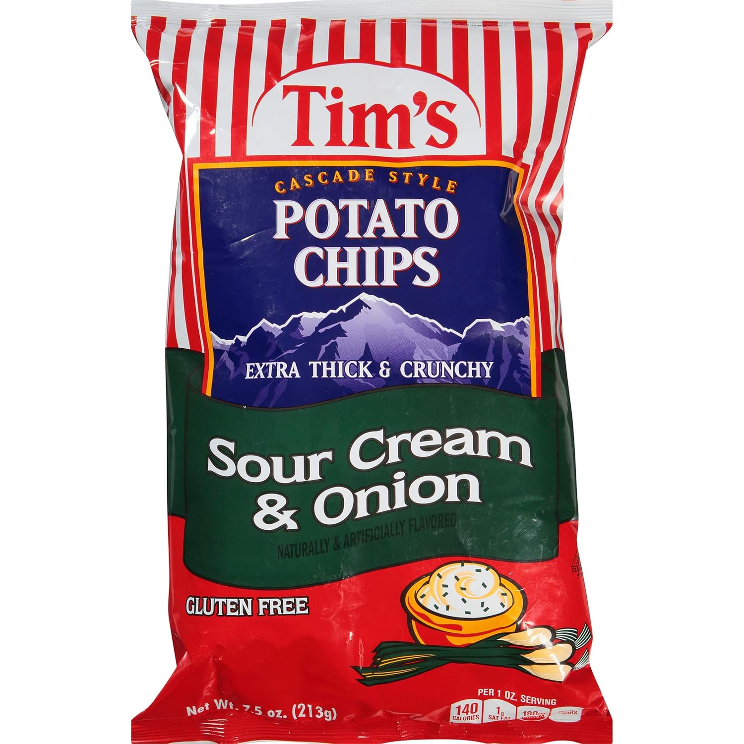 7.5 oz Tim's Cascade Sour Cream & Onion Kettle Potato Chips