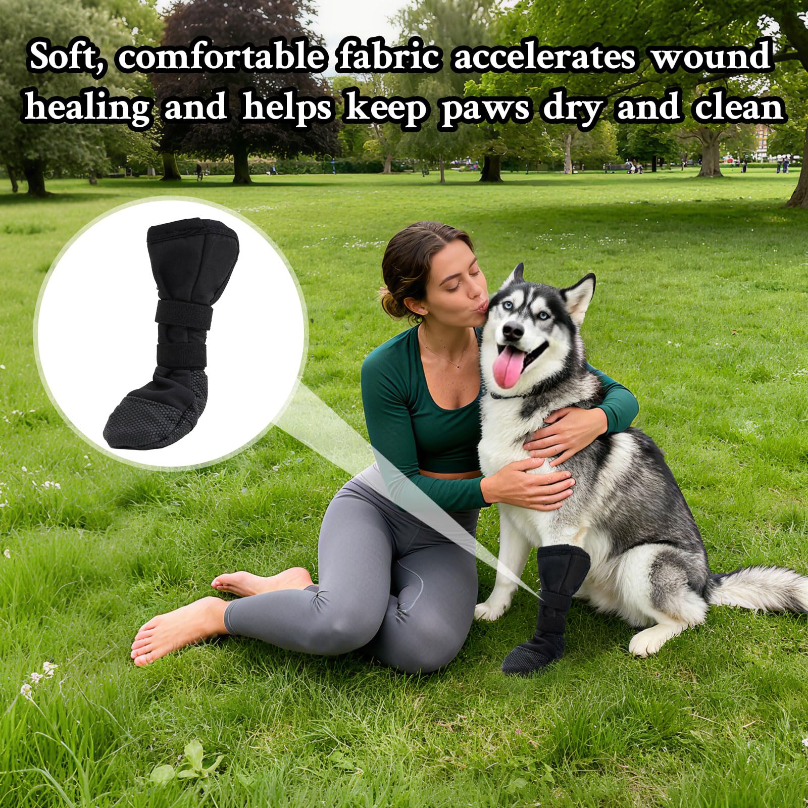 Scarpe per Cani per Zampe Ferite, Calze di Protezione e Recupero per Cani, Stivali per Cani Impermeabili, Stivali per Cani Paw Protector Calzini Antiscivolo per Cani, Rcarpette Cane Traspiranti