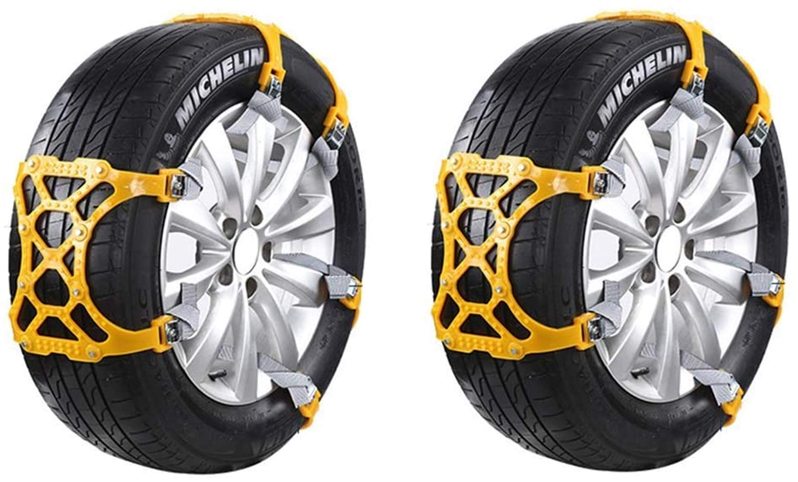 Chaînes à Neige pour pneus de Voiture Chaînes à Neige 6pcs Chaussettes à Neige Chaînes à Neige antidérapantes pour la sécurité routière Convient aux Roues de 165 mm-265 mm/13 pou