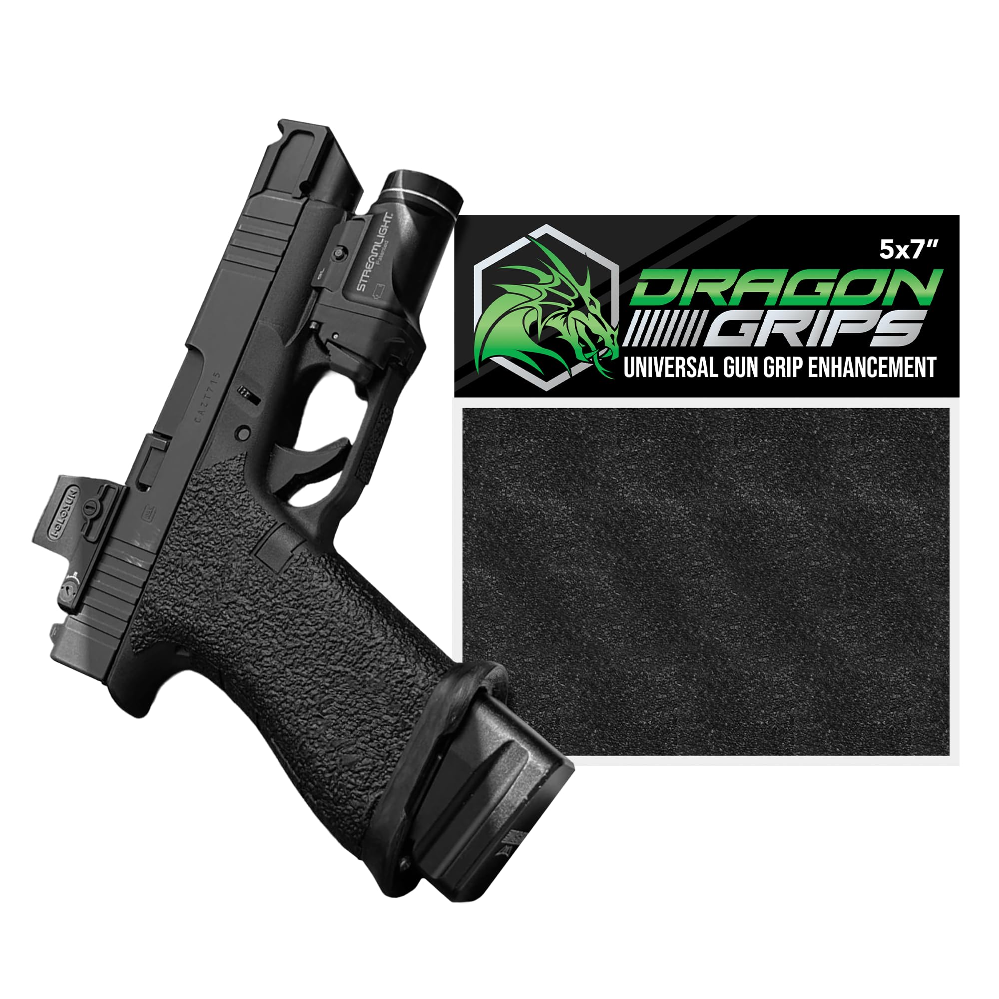 Dragon Grips Universal Gun Grip Tape, Non-Slip Black Rubber Grip Tape, Enhanced Grip for Increased Accuracy, Made in USA
