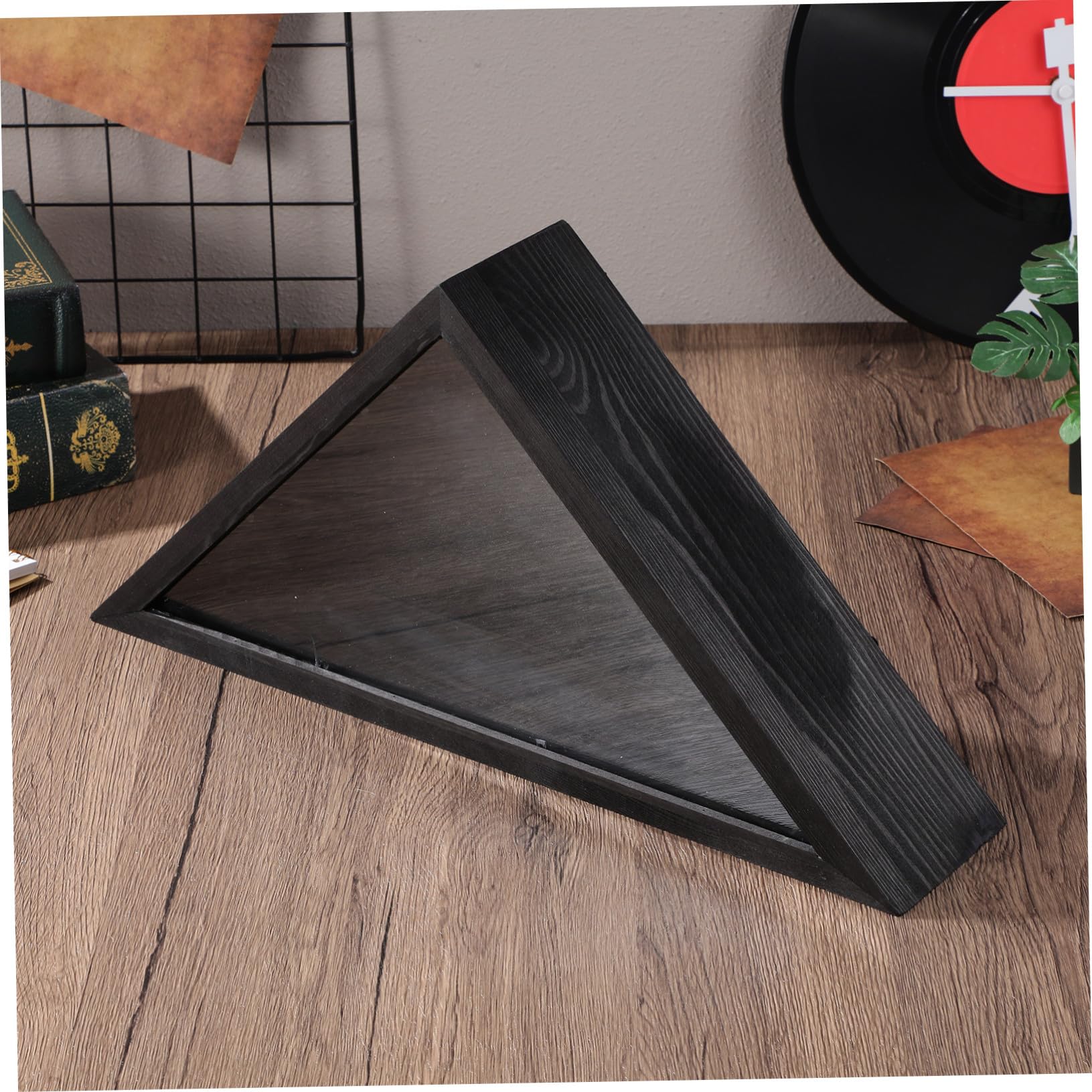 Toyvian Caja de Madera para Bandera Triangular con Funda Protectora Almacenamiento Seguro para Banderas Decoración Rústica para Salón y Dormitorio Caja Organizadora Resistente