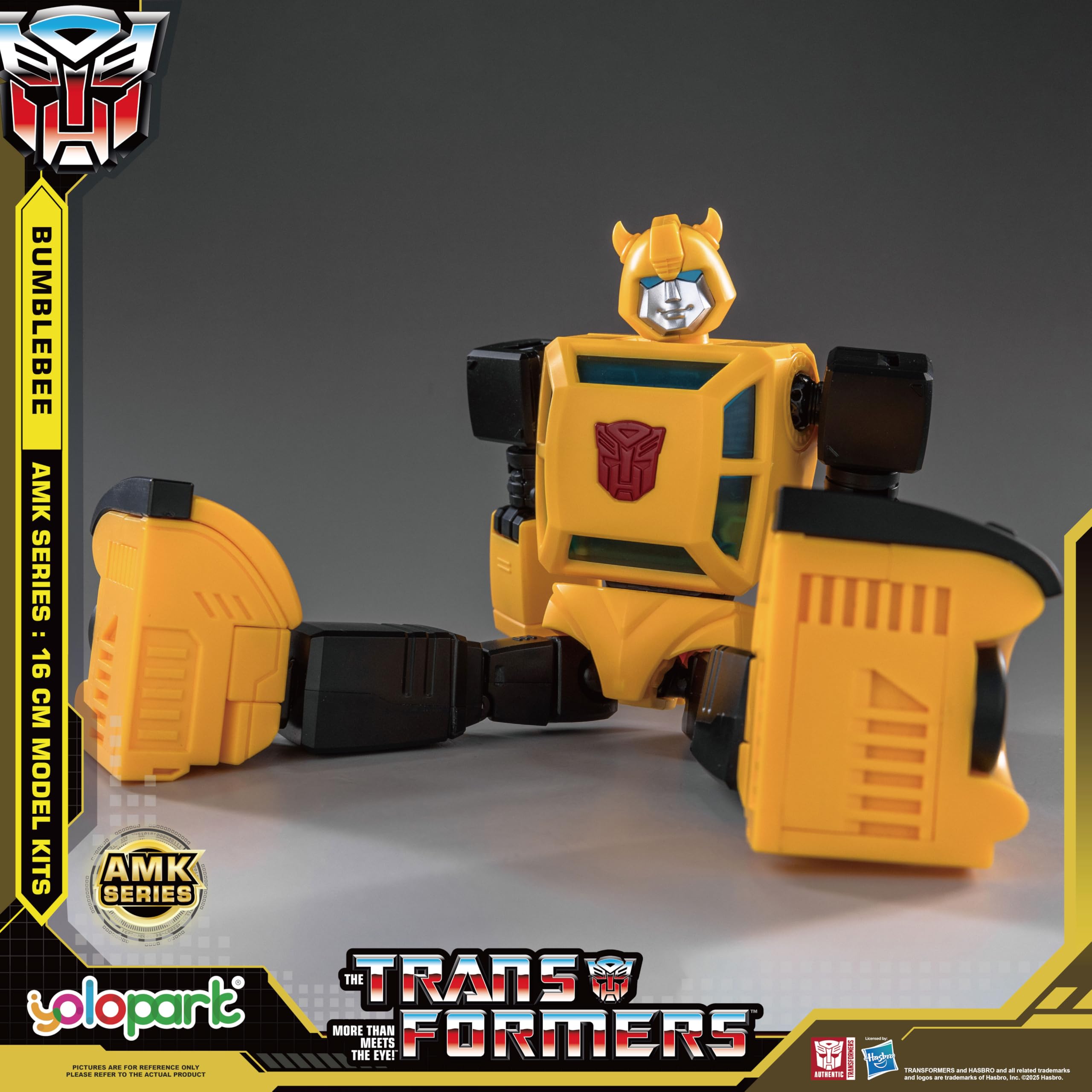 YOLOPARK Bumblebee Transformers zabawka – seria AMK, 6,3 cala, wysoko przegubowe figurki G1 z bronią dla dorosłych, chłopców i dziewczynek