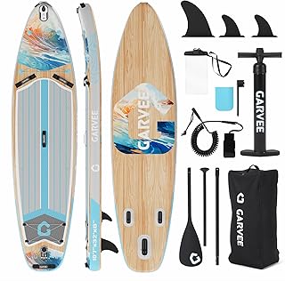 Premium SUP Board Set, Stand Up Paddling Board Aufblasbar, Mit Universal Kamerahalterung, Komplettes Zubehör, Verstellbares Paddel, Anfänger, Fortgeschrittene