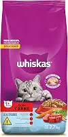 WHISKAS Ração Carne Gatos Adultos Castrados 2,7 kg