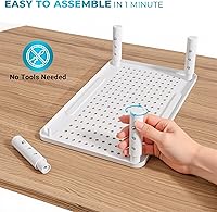 Vista 10 de BONTEC Monitor Stand 2 Pack Height Adjustable Metal Riser with Pen Holder, White, 14.5” x 9.1”, Ergonomic Desktop Stand for Computer, Printer, Blanco