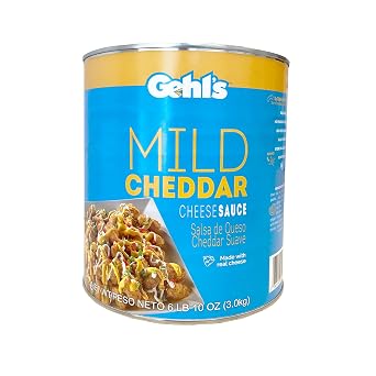 Gehls Mild Cheddar Cheese Sauce #10 Can Bulk Queso Nacho Cheese Sauce, Shelf Stable, 6Lb. 10 oz. Can