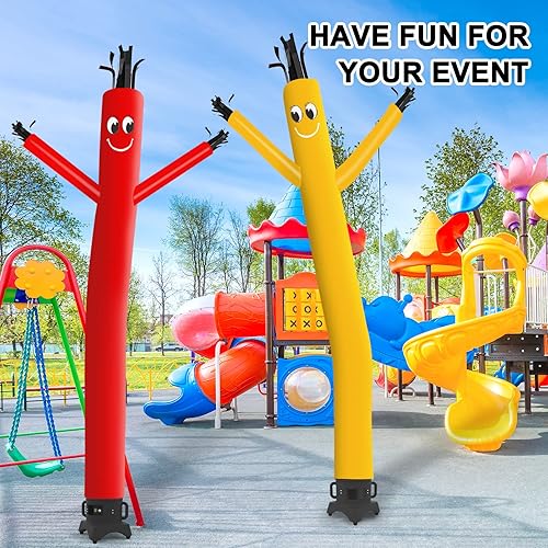 Miniatura 6 de MOUNTO Marioneta de tubo hinchable de 10 pies para bailarín de tubo ondulante para señal de tienda (Amarillo)