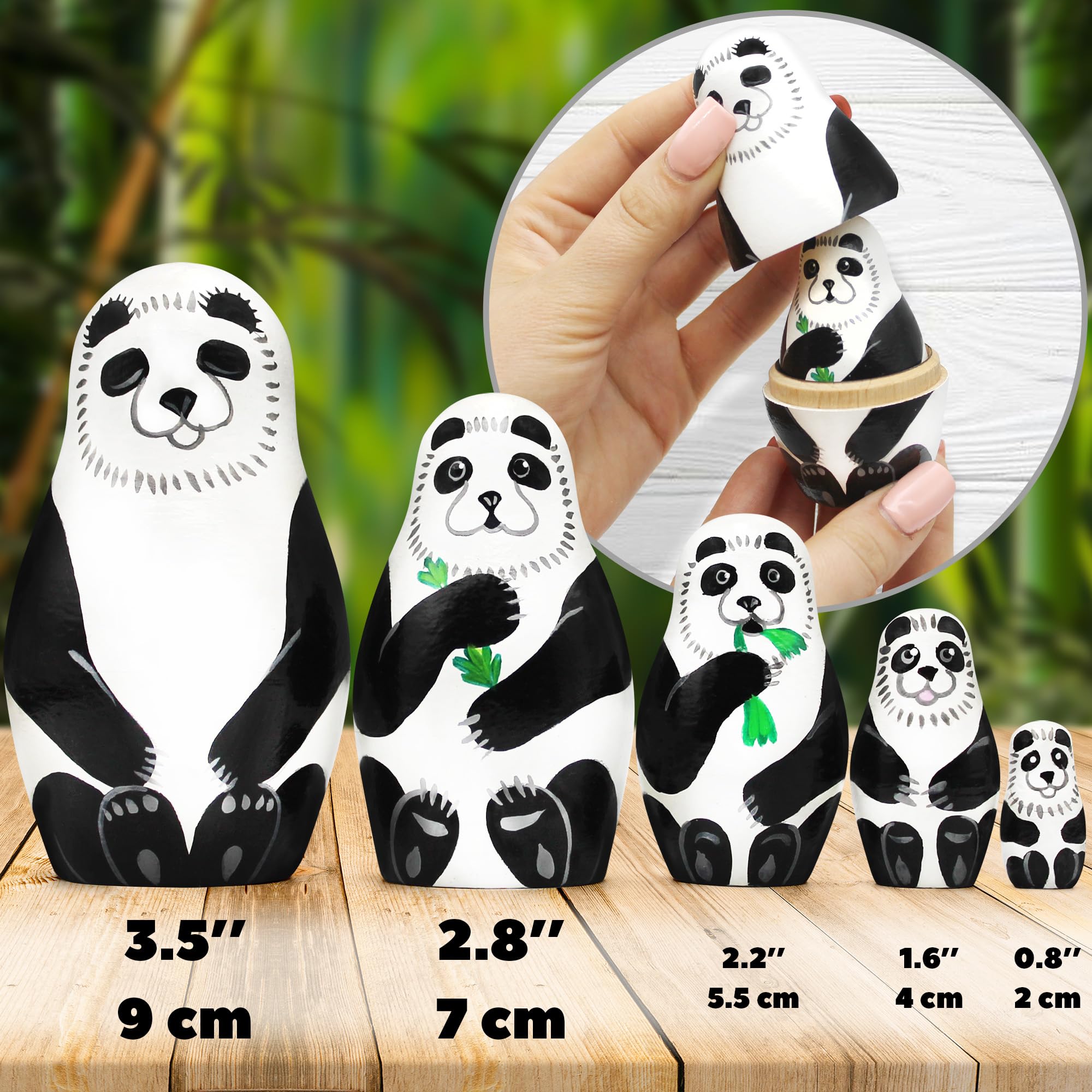 Amazon.com: AEVVV Panda Nesting Dolls Set of 5 pcs - Panda Bear