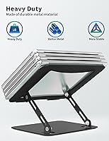 Vista 5 de SOUNDANCE Soporte para laptop para escritorio, elevador portátil ajustable para laptop, soporte para computadora de diseño ergonómico, elevador