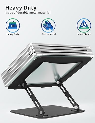 Miniatura 5 de SOUNDANCE Soporte para laptop para escritorio, elevador portátil ajustable para laptop, soporte para computadora de diseño ergonómico, elevador de