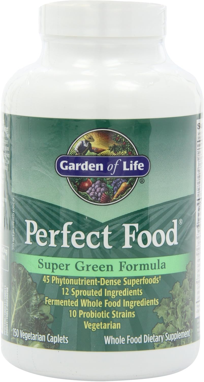 Garden of Life Perfect Food Green Caplets, 150 Count
