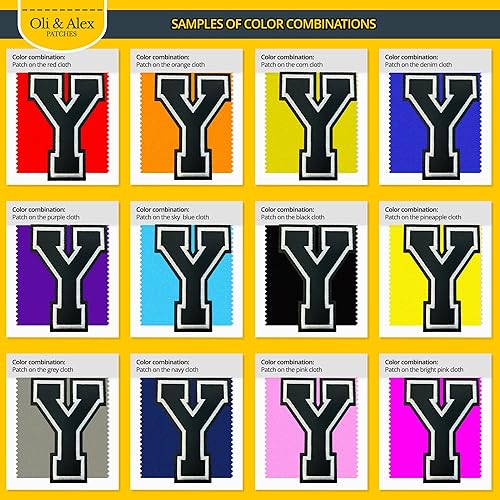Miniatura 158 de Parches de letras termo-adhesivas de alta calidad – Lindas letras para ropa – Parche universitario para ropa – Letras bordadas de 4 1/2 parches