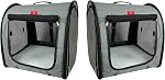 One for Pets portatif 2-in-1 Kennel/abri double animal de compagnie, tissu, noir/bleu royal 20"x20"x39" - Installation de siège de voiture inclus (Gray)