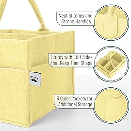 Mr. Pen- Baby Diaper Caddy Organizer, Lemon Glow, Baby Caddy Organizer with Handle, Compact Size, Collapsible & Portable