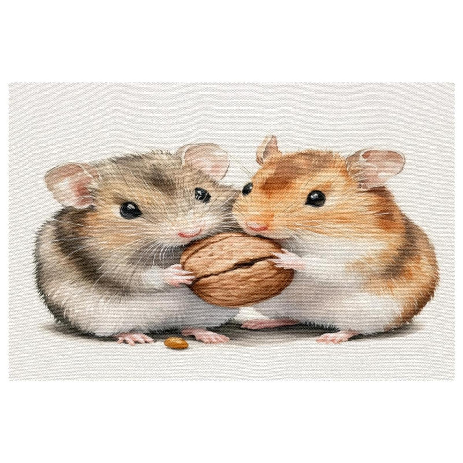 Sets de table antidérapants et résistants à la chaleur Two Hamster de 30,5 x 45,7 cm