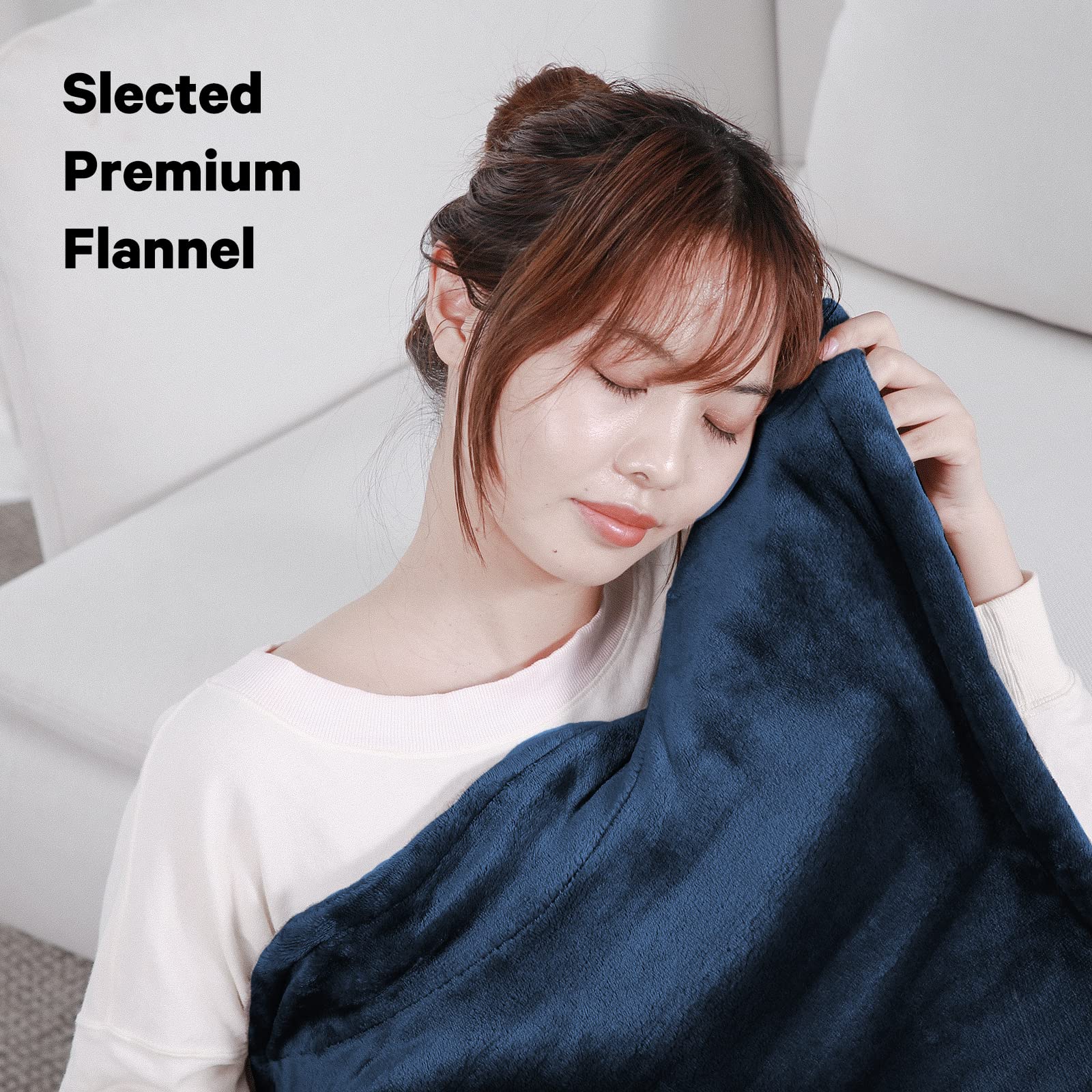 Almohadilla eléctrica para espalda 60 x 85 cm 4 niveles temperatura apagado automático protección sobrecalentamiento Azul
