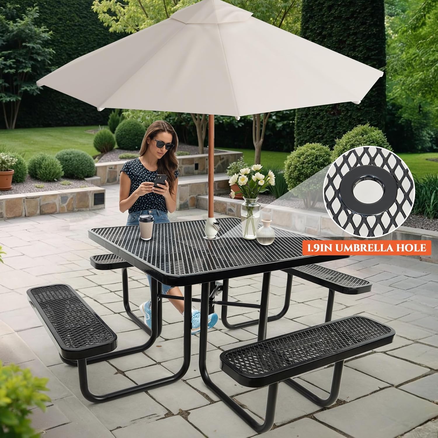Thermoplastic Coated Metal Picnic Table Set with Bhutan Ubuy