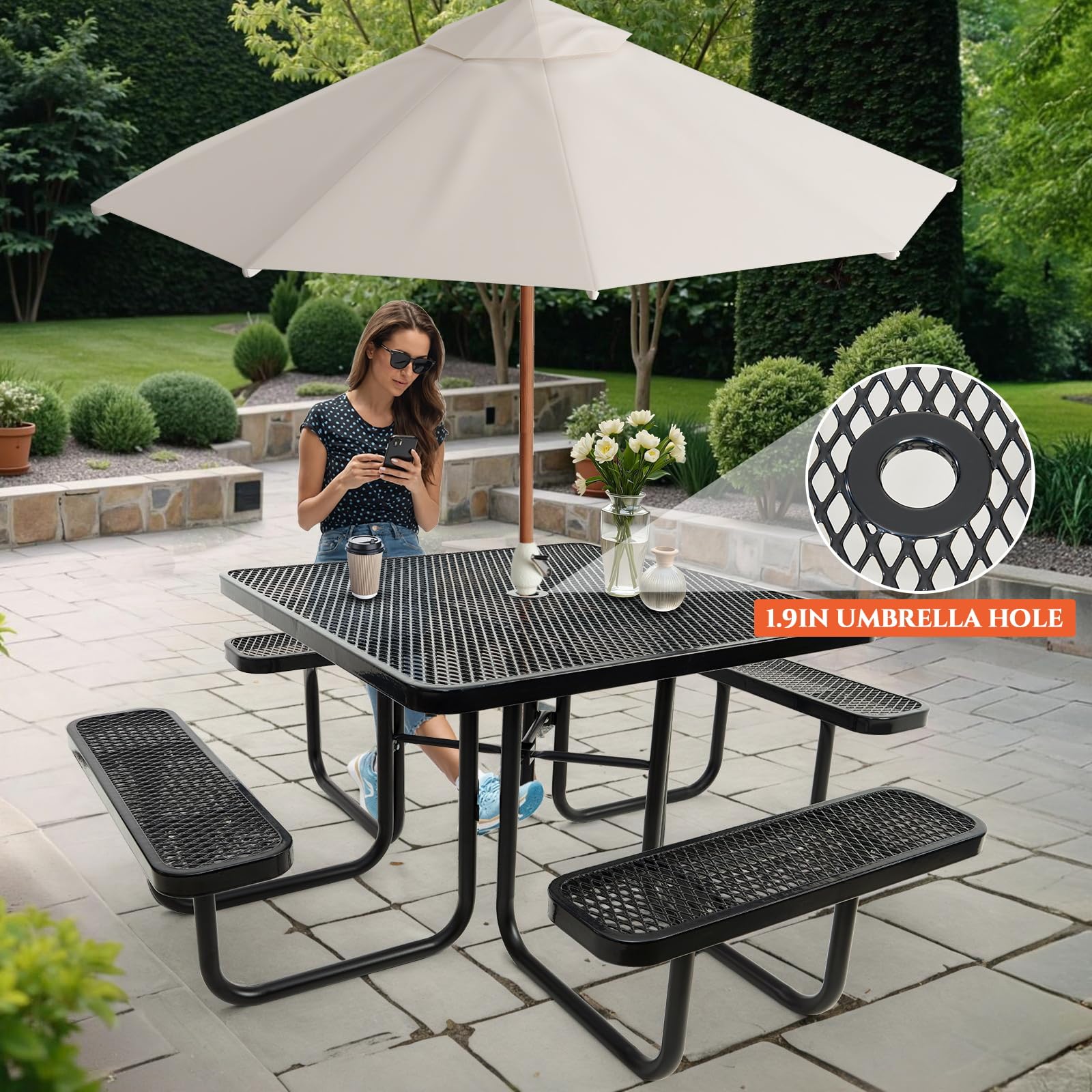 big patio umbrella with lights Amazon.com : PHI VILLA 15ft Large Patio Umbrella with Solar Lights,  Double-Sided Outdoor Market Rectangle Umbrellas with 36 LED Lights, Umbrella  Base (Stand) Included, Navy Blue : Patio, Lawn & Garden