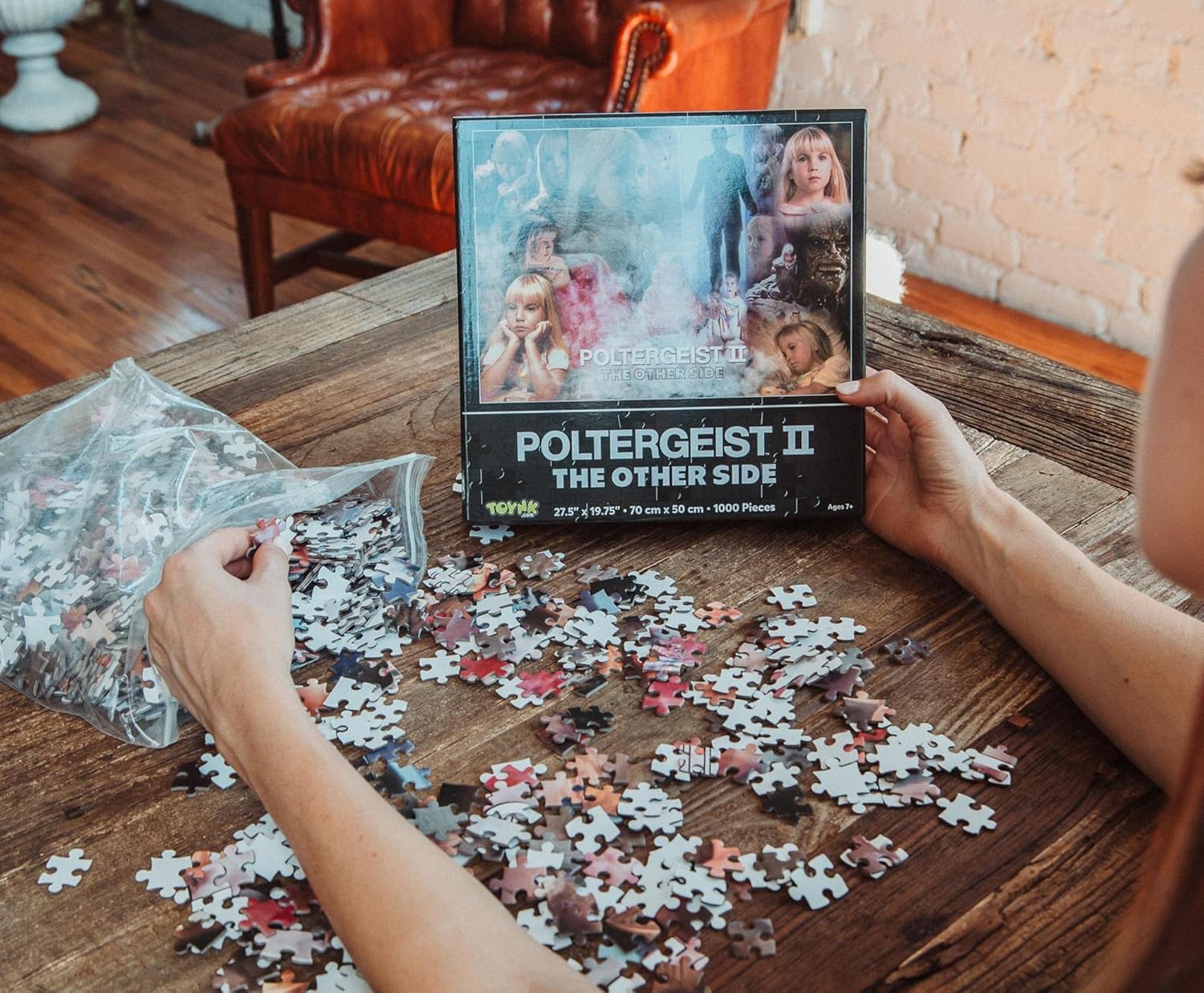 Poltergeist II 1000-Piece Jigsaw Puzzle for Adults | Challenging Brain Teaser Puzzle with Iconic Movie Art | Fun Educational and Creative Activity for Puzzle Enthusiasts & Horror Fans | 28 x 20 Inches
