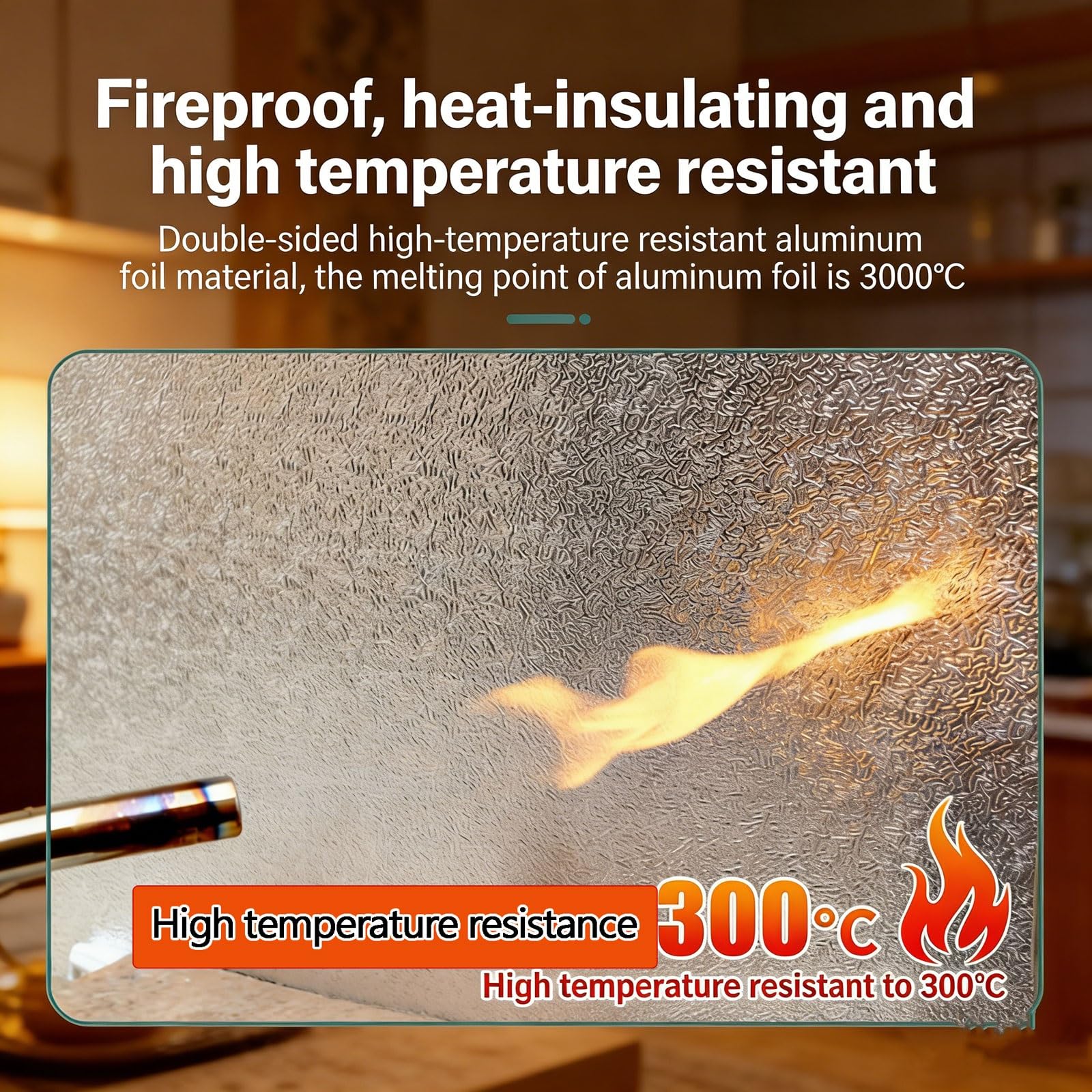 Tappetino Protettivo Termico Magnetico in Lamina di Alluminio per Cucina, 60x80 cm, per Forno, armadietti e Frigorifero. Tavoletta Anti-Calore per Cucinare e per Uso Domestico.