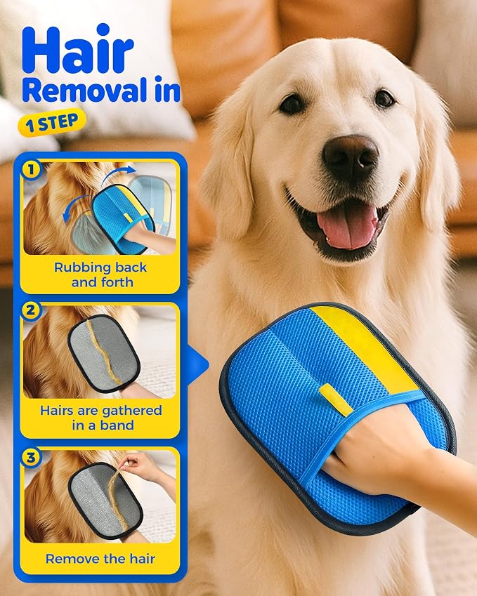 Guantes electrostáticos para remover pelo de mascotas 2 piezas miniatura 2