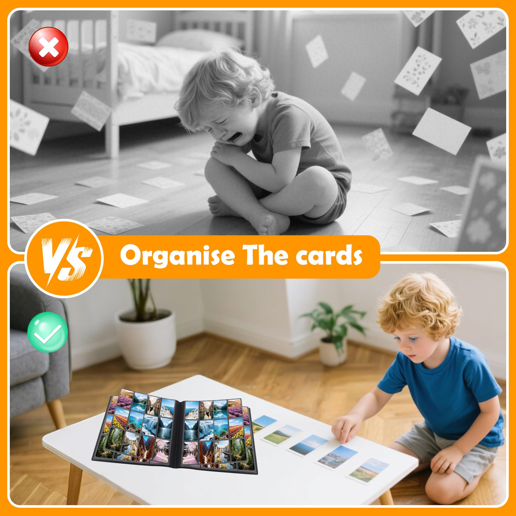 Raccoglitore Carte da Collezione di Giochi, Album Carte Collezionabili, Album Trasparente Impermeabile, per Pokémon, Yu-Gi-Oh, Mtg, Carte da Sport (480 Pockets)