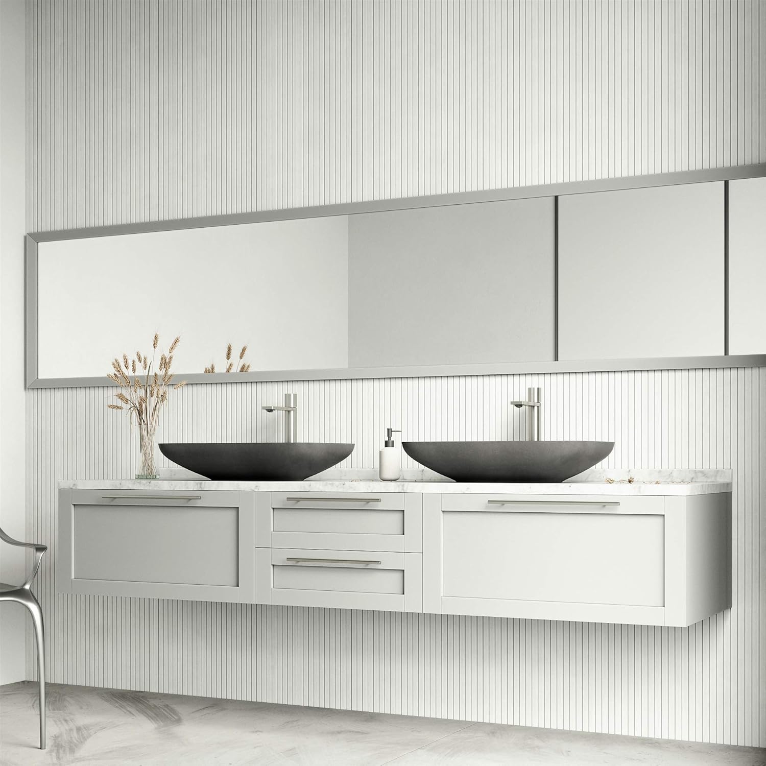 VIGO Concreto Stone™ 22.25 inch L x 14.5625 inch W Over the Counter Freestanding Rectangular Vessel Bathroom Sink in Gray - Sink for Bathroom VG04056