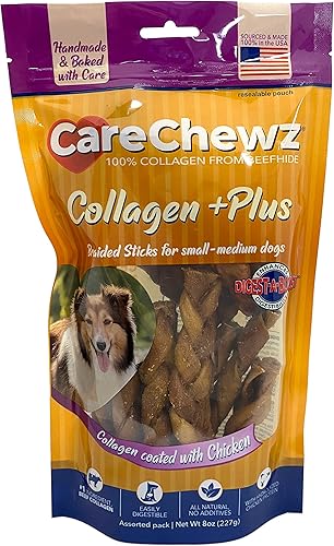 Miniatura 10 de Pet Factory CareChewz - Golosinas masticables de colágeno + Plus de 9 pulgadas Rovers para perros, sabor a pollo, 3 unidades/1 paquete