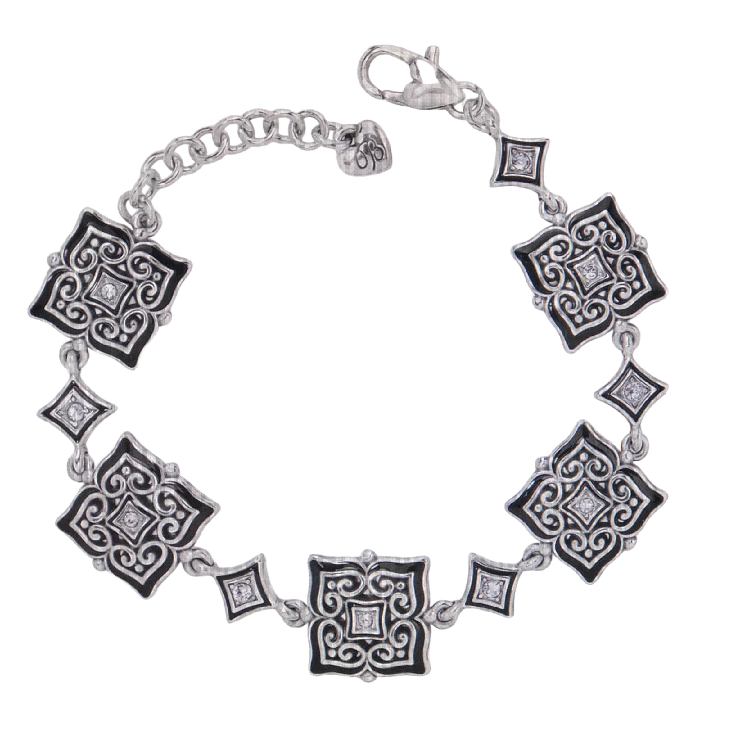 Brighton Mystique Alcazar Black Silver Bracelet, Large