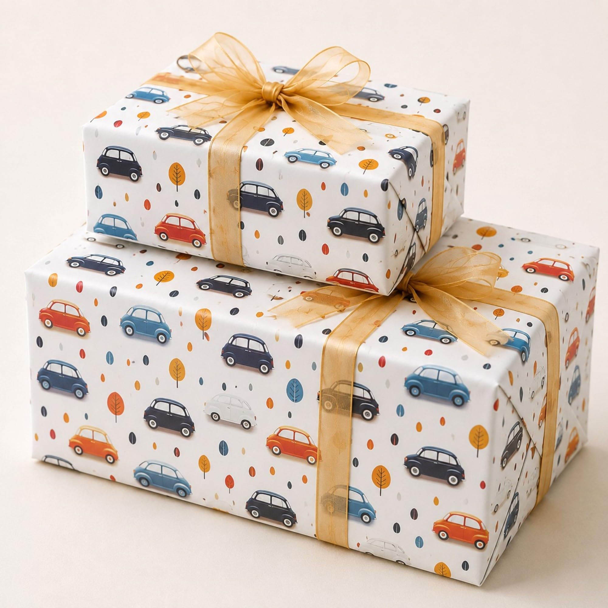 Sivayaa Kids Vintage Car Theme Gift Wrapping Paper -19.5 x 29.5 Inches | Cute Cartoon Car Design Happy Birthday Gift Wrap Paper for Boys & Girls | Premium Kids Wrapper Papers for Birthday, Baby Shower, Party Presents & Return Gifts- Pack of 10 Sheets-image-17