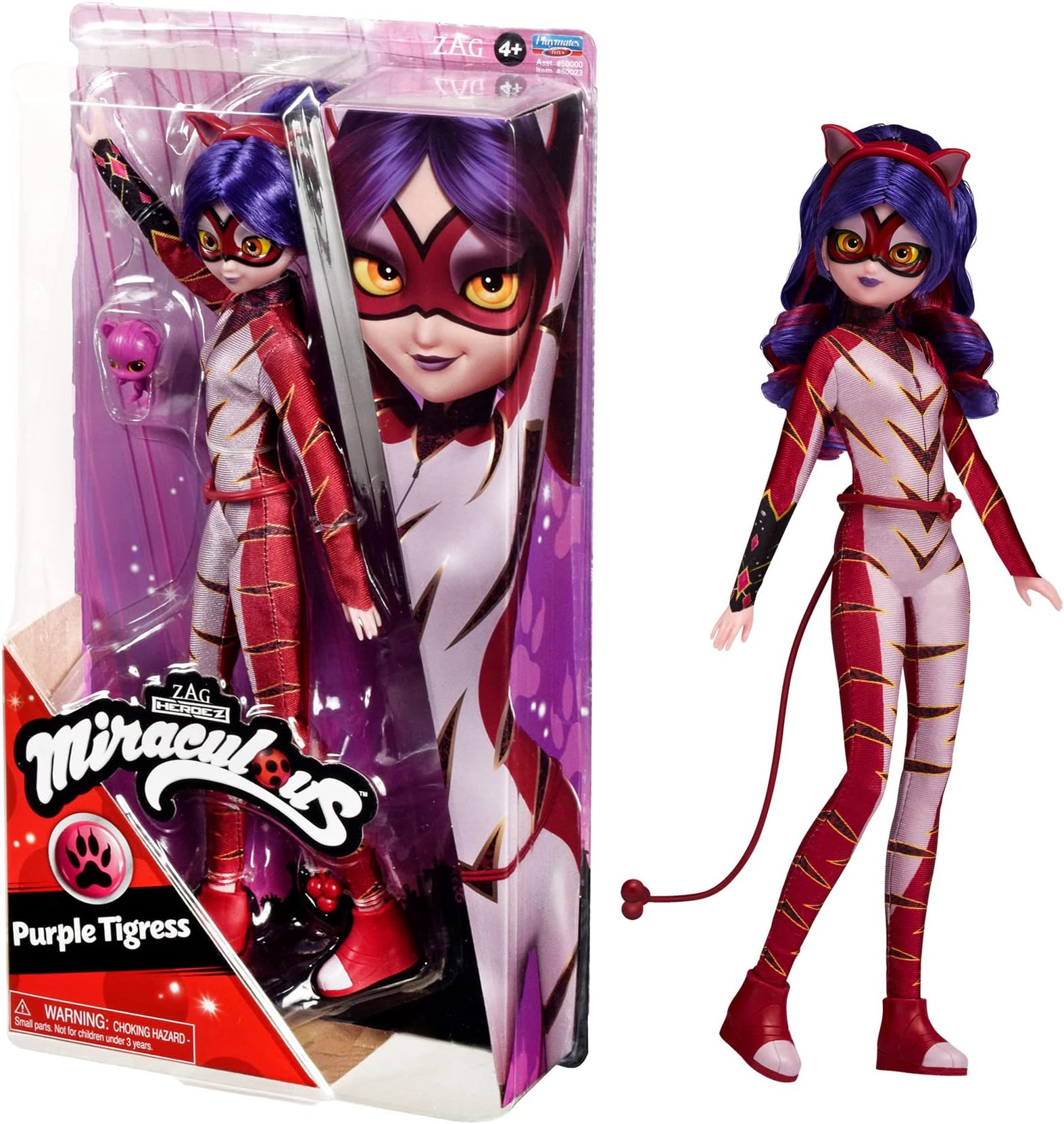 Bandai Miraculous Ladybug and Cat Noir Toys Purple Tigress Fashion Doll Articulated 26 cm Purple Tigress Doll with Accessories and Miraculous Kwami Purple Tigress Figure Miraculous Dolls