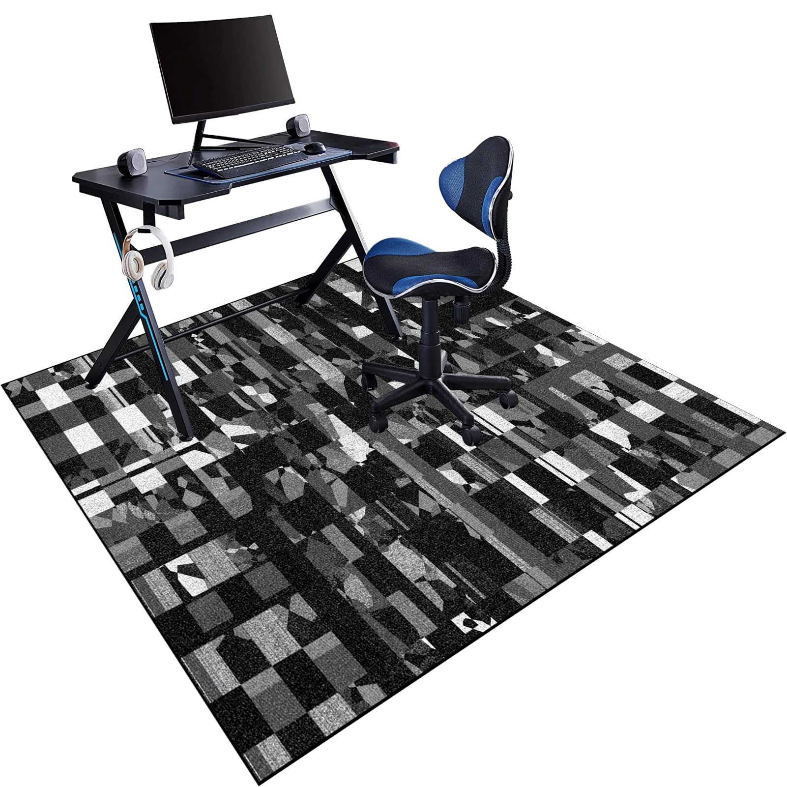 Dywan Krzesło Gamingowe, Ochraniacz Podłogi Wózki Inwalidzkie Biuro, Mata Ochronna Na Podłogi, Antypoślizgowa Mata Do Komputera Gry Na Podłogę 120 x 130 cm