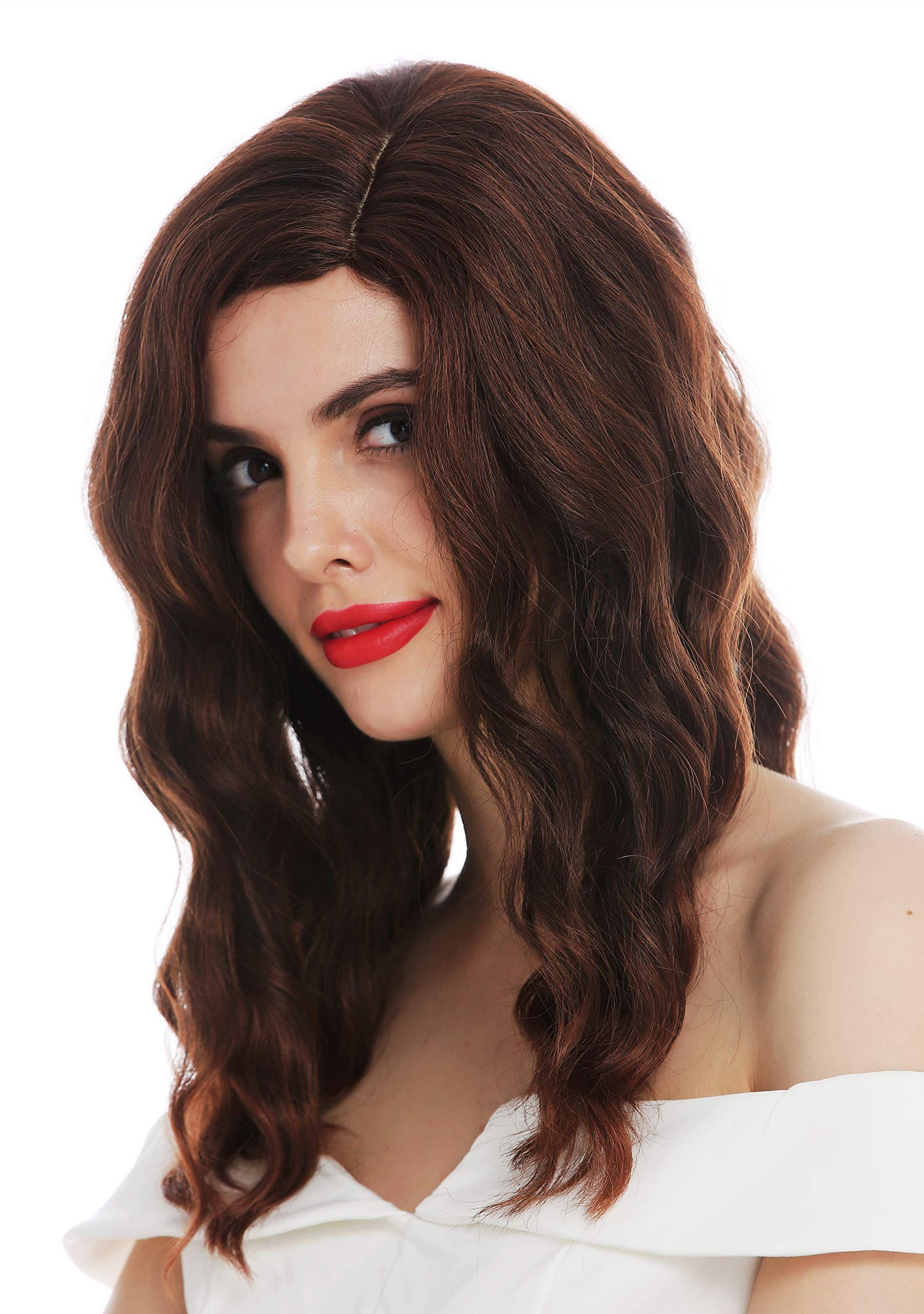 WIG ME UP - VK-58-2T30 wig women's wig long parting noble wavy waved Balayage highlights Hollywood diva chestnut brown - Image 2
